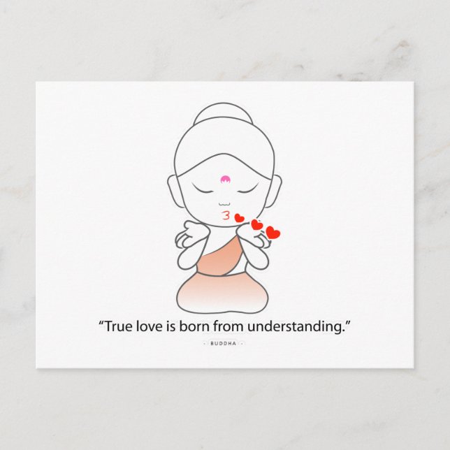 Friendly little Buddha showing love Announcement Postcard (Front)