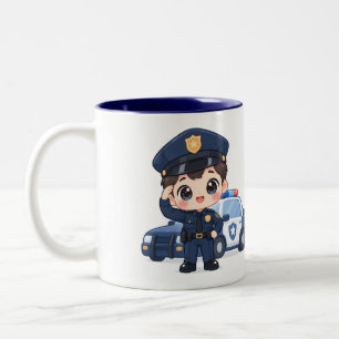 Friendly Little Officer Two-Tone Coffee Mug