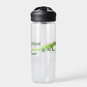 Friendly Lizard With Your Name Water Bottle