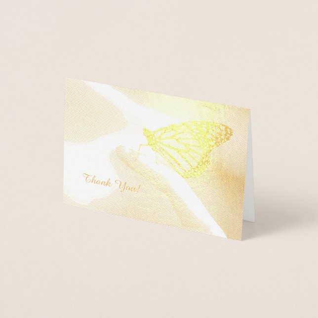 Friendly Monarch Butterfly Thank You Note Card (Front)