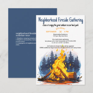 Friendly Neighbourhood Fireside Gathering Invitation