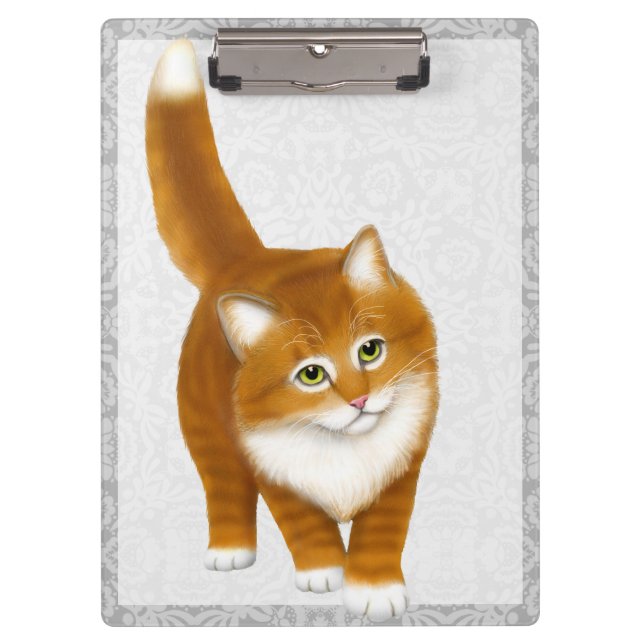 Friendly Orange Ginger Tabby Kitten Clipboard (Front)