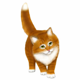 Friendly Orange Tabby Kitten Pin Standing Photo Sculpture