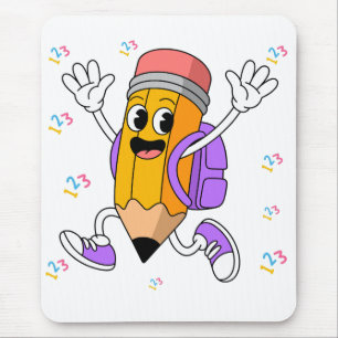 Friendly Pencil Back to School Design. Mouse Pad