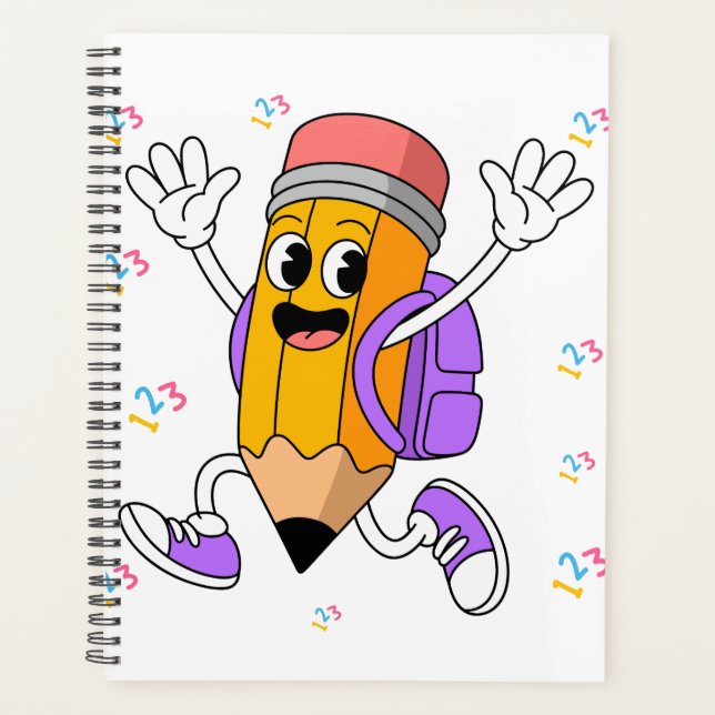 Friendly Pencil Back to School Design.  Planner (Front)