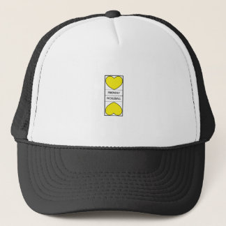 FRIENDLY PICKLEBALL hearts-court logo on  Trucker Hat