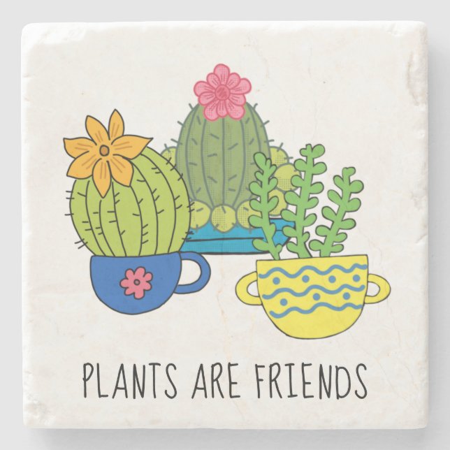 Friendly Plants Succulent Stone Coaster (Front)