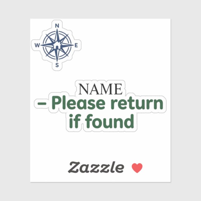 Friendly Please Return If Found Personalised Name  (Sheet)