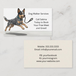 Friendly Professional Dog Walker Services Business Card