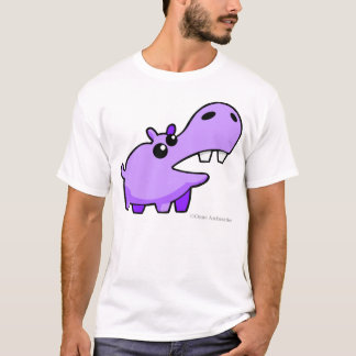 Friendly Purple Cartoon Happy Hippo Tshirts