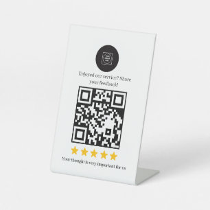 Friendly QR Review Stand for Small Business Pedestal Sign