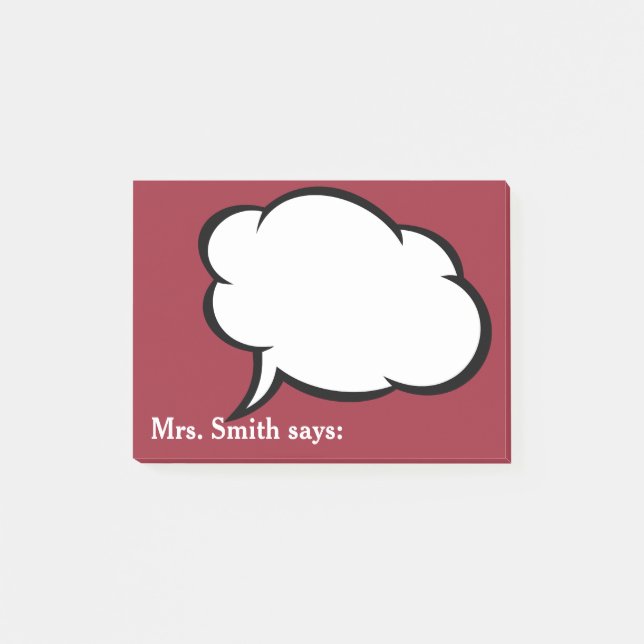 Friendly reminders from your teacher!  Personalise Post-it Notes (Front)