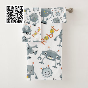 Friendly Robot Bath Towel Set