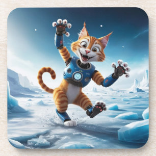 Friendly robot cat on another icy planet coaster