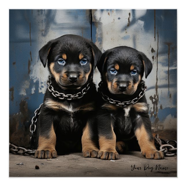Friendly Rottweiler Puppy Dogs  004 - Raimon Palad Poster (Front)