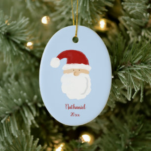 Friendly Santa Claus Face Personalised Christmas Ceramic Ornament