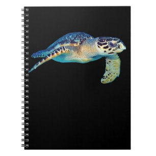 Friendly Sea Turtle Swimming Underwater Photo Art Notebook