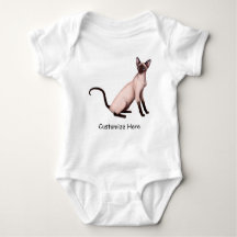 Friendly Siamese Cat Customisable Baby One Pc