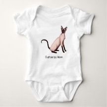 Friendly Siamese Cat Customisable Baby One Pc