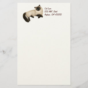 Friendly Siamese Cat Customisable Stationery
