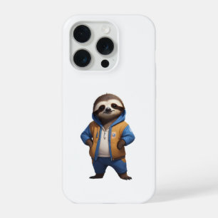 Friendly Sloth Illustration iPhone 15 Pro Case