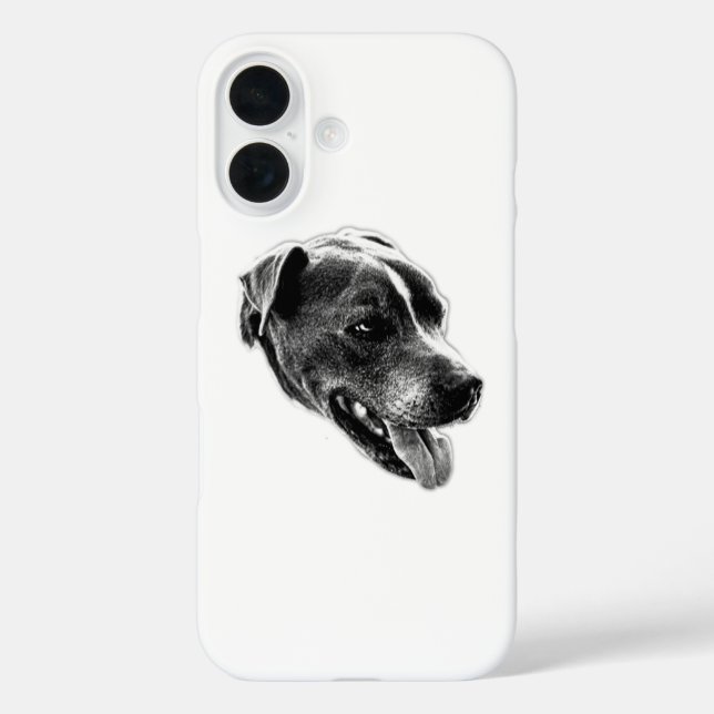 Friendly Smile Pitbull Mix Portrait Phone Case (Back)