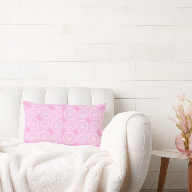 Friendly Smiles Pink Lumbar Cushion (Couch)