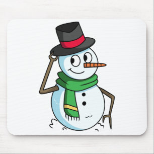 Friendly Snowman Mouse Pad
