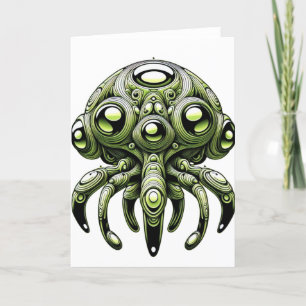 Friendly Space Alien Critter Holiday Card