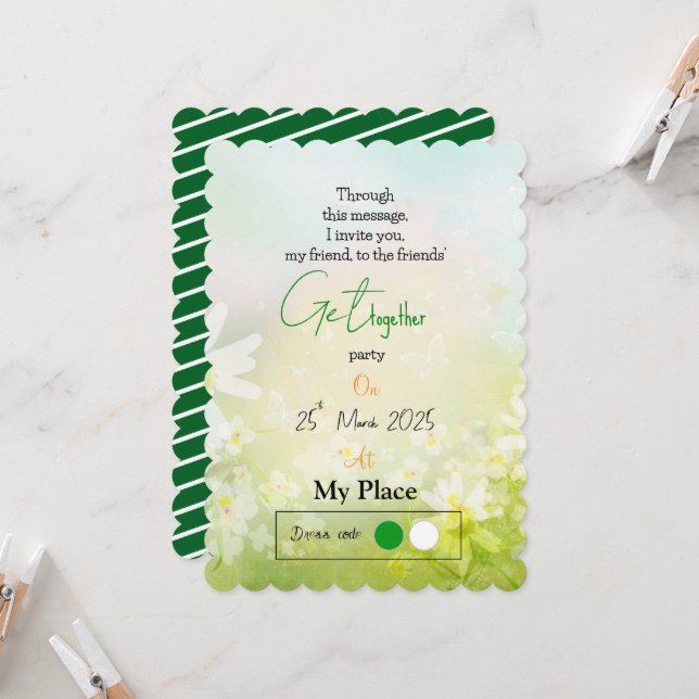 Friendly Spring  Invitation (Front/Back In Situ)