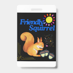 Friendly Squirrel: coffee cup ID Badge