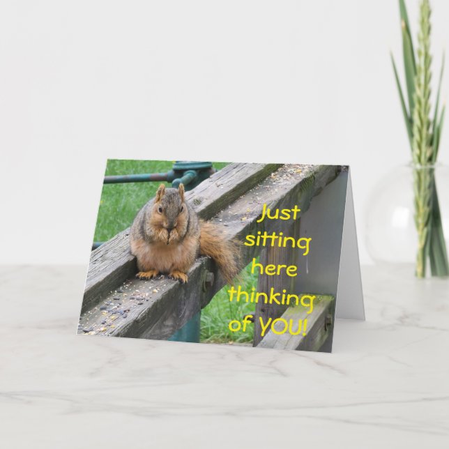 FRIENDLY SQUIRREL IS SAYING "HAPPY BIRTHDAY" CARD (Front)