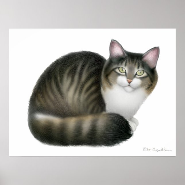 Friendly Tabby Cat Print (Front)
