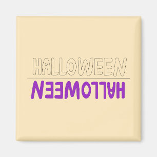 Friendly Violet Halloween Art With Spooky Touch Magnet