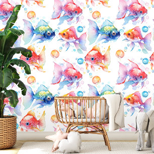 Friendly Watercolor Goldfish Wallpaper