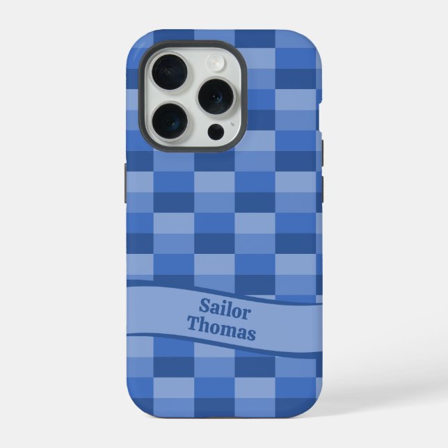 Friendly Waters Colour Blocks, Wave and Name iPhone Case (Back)