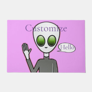 Friendly Waving Alien Thunder_Cove Doormat