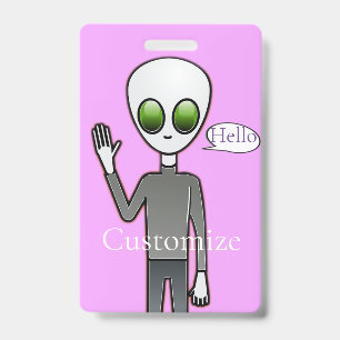 Friendly Waving Alien Thunder_Cove ID Badge