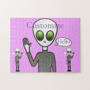 Friendly Waving Alien Thunder_Cove Jigsaw Puzzle