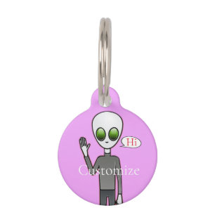 Friendly Waving Alien Thunder_Cove Pet Tag
