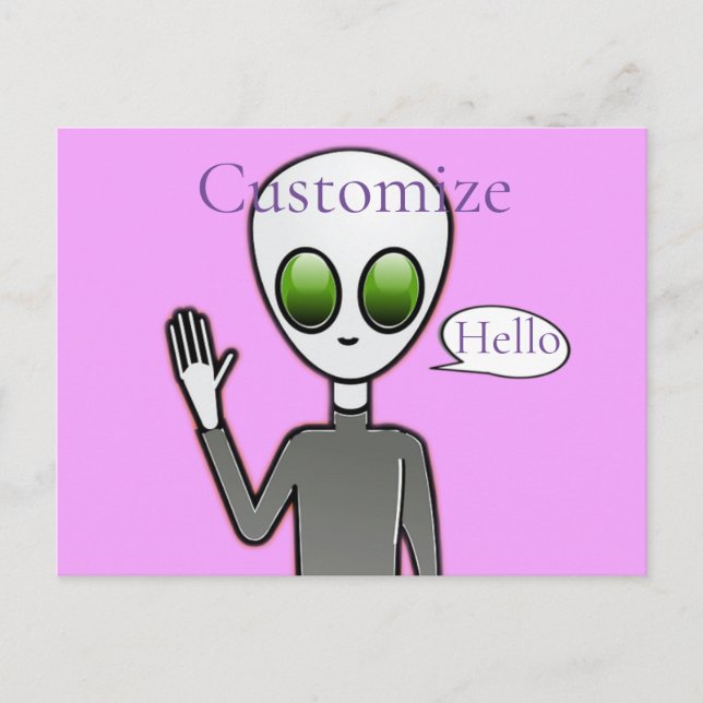 Friendly Waving Alien Thunder_Cove Postcard (Front)