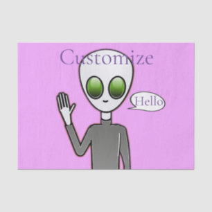 Friendly Waving Alien Thunder_Cove Tissue Paper