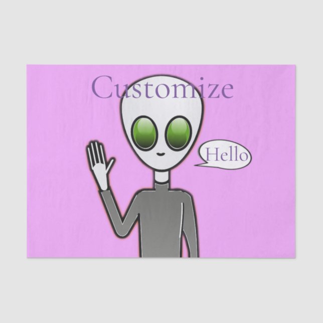 Friendly Waving Alien Thunder_Cove Tissue Paper (Front)