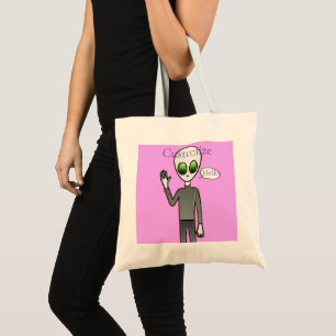 Friendly Waving Alien Thunder_Cove Tote Bag