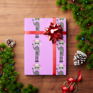 Friendly Waving Alien Thunder_Cove Wrapping Paper