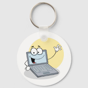 Friendly Waving Laptop Key Ring