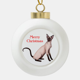 Friendly Young Siamese Cat Christmas Ornament