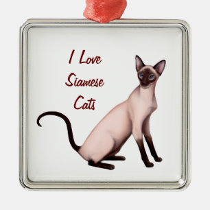 Friendly Young Siamese Cat Customisable Ornament
