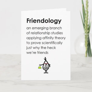 Friendology, Funny Thinking Of You Poem For Friend Card