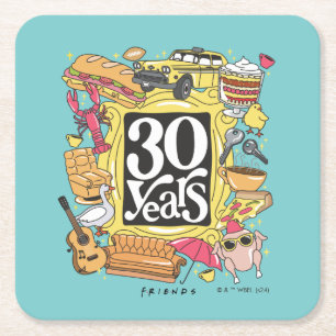FRIENDS™ 30 Years Graphic Square Paper Coaster
